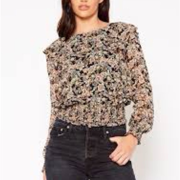Anthropologie Pleione floral boho blouse mock waist size medium - Picture 1 of 4
